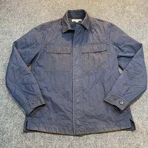 GAP Work Force Navy Blue Quilted Fleece Lined Shirt Jacket Size XS Extra Small